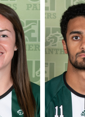 Danielle Younker and Mohammad Jaber, Medium close-up photos of a female and a male athlete