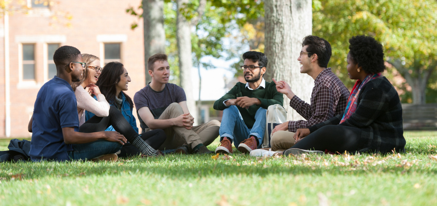 students in UPEI quad