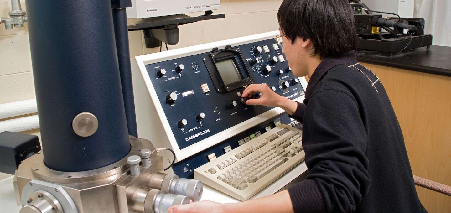 A student works in a lab