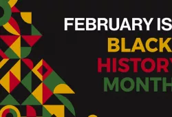 graphic featuring the Pan-African colours for Black History Month