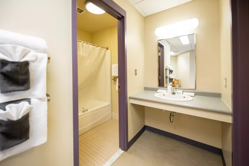 bathroom in Andrew Hall double suite