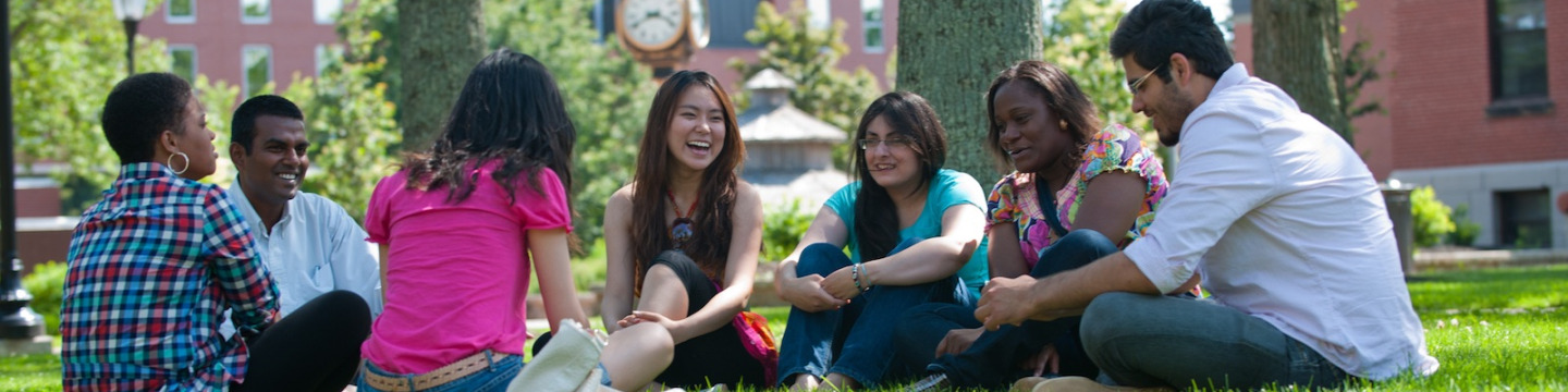 upei international students talking in the quad