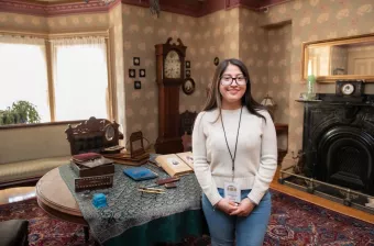 UPEI student Daniela Trinidad Lozano in Beaconsfield Historic House