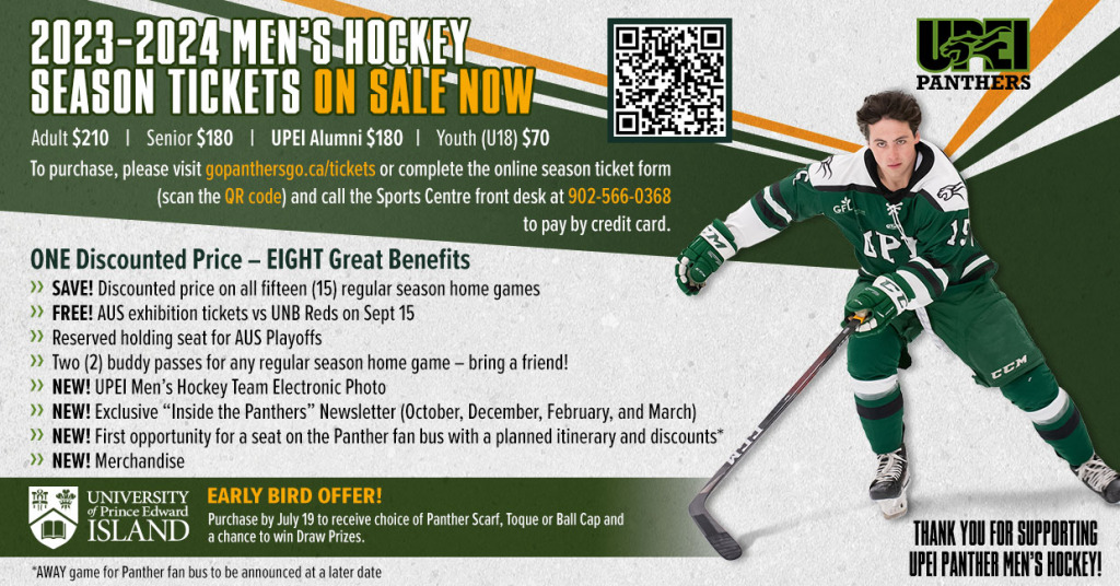 UPEI Men's Hockey Panthers season tickets graphic