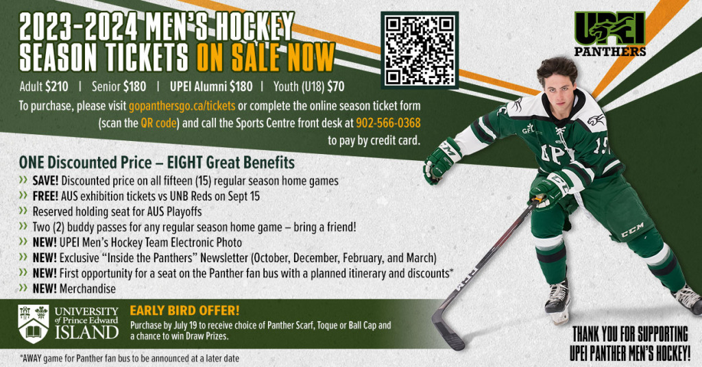 UPEI Men's Hockey 2023-2024 season tickets on sale now