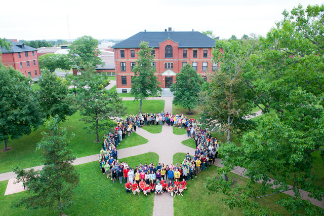 New UPEI students gather for a photo on campus during NSO 2022