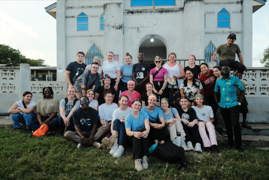 Members of the UPEI Global Brigades Medical Chapter pose for a group photo in Ghana