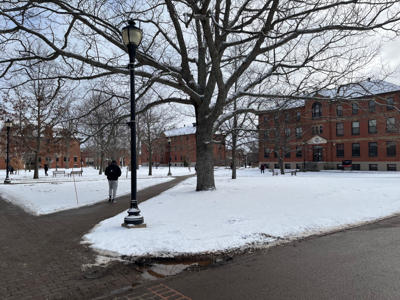 Photo of quad in winter facing east