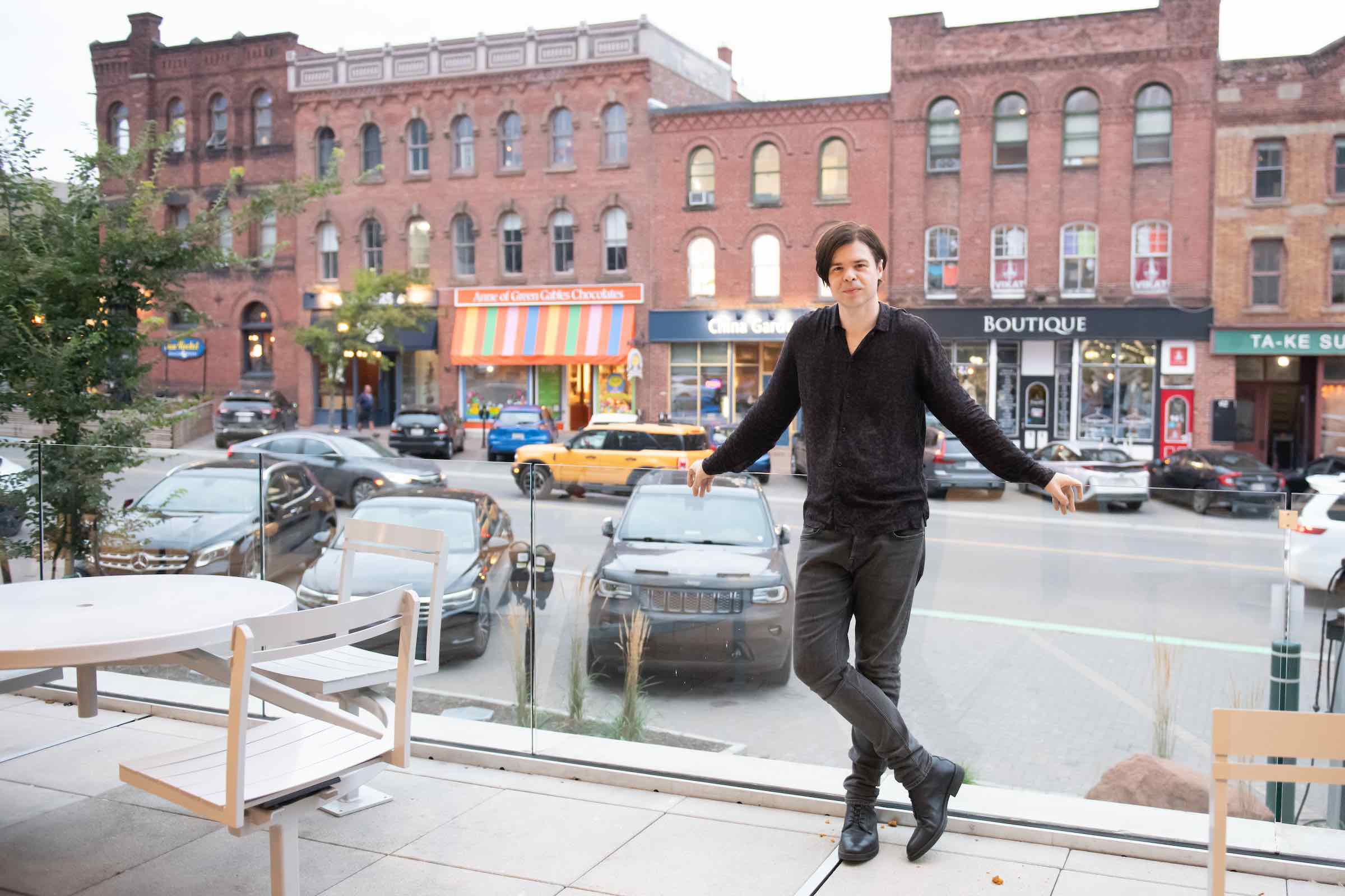 Dr. Max Schaefer outside the Charlottetown Library