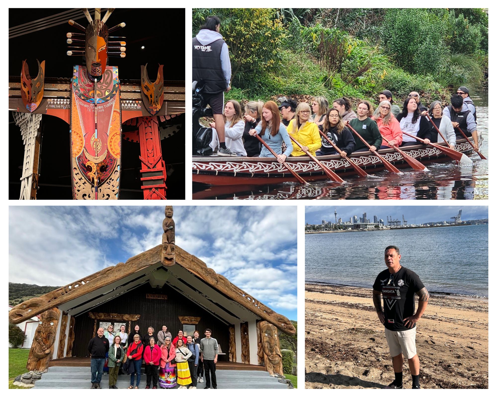 collage of four images depicting UPEI students in New Zealand