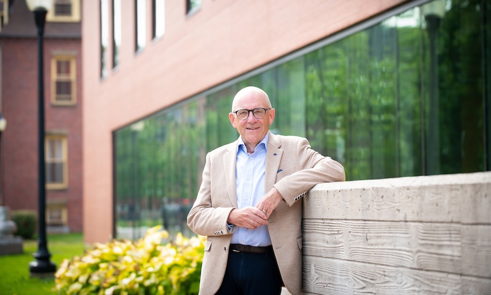 Dr. Preston Smith outside the AHS Building at UPEI