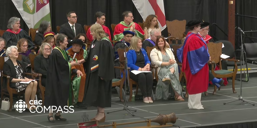 graduates accepting degrees at UPEI Convocation2024
