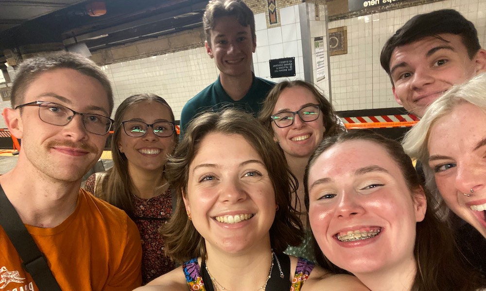 students in the subway in New York