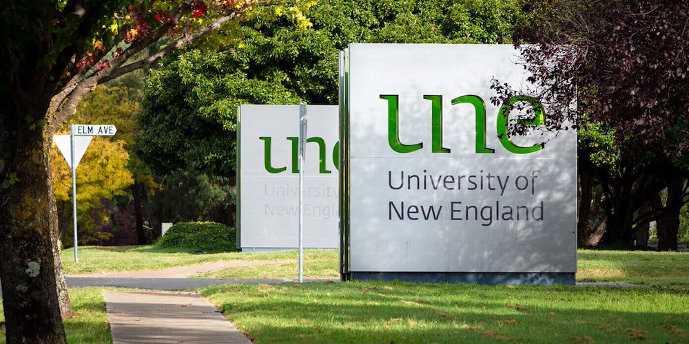 University of New England entrance sign