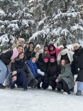 a group of students in winter