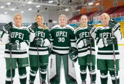 UPEI Women’s Hockey Panthers Kelly Clements, Lexie Murphy, Shaylin McFarlane, Taylor Gillis and Ally Clements