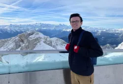 Study Abroad participant Carter Wynne at Mount Pilatus, Switzerland, during his exchange to Brussels, Belgium, in November 2022.