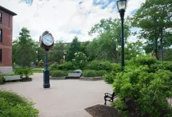 photo of clock in the quadrangle