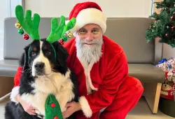 Blood donor, Murray, with Santa