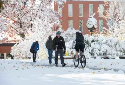 early winter photo on campus