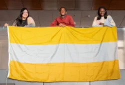 Students with flag