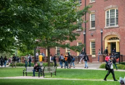 photo of students walking on campus