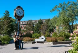 two music students in baker plaza