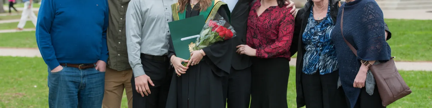 a family gathers at convocation