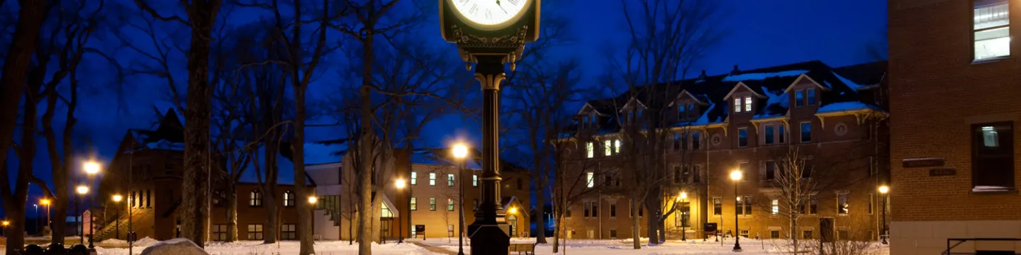 UPEI Quadrangle at night