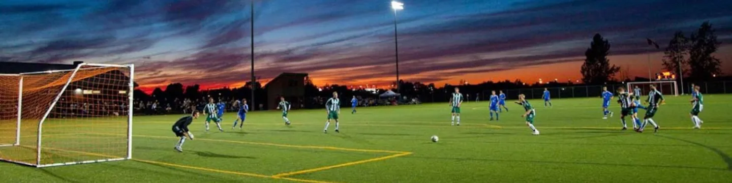 UPEI turf field at night