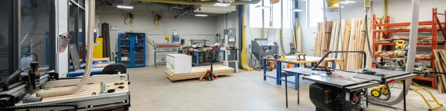 a large work area in the Faculty of Sustainable Design Engineering building