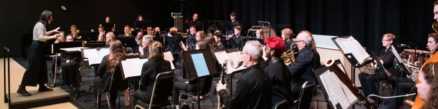 a conductor leading an orchestra