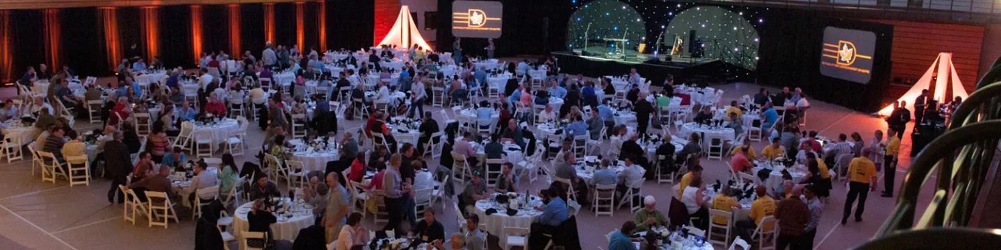 a banquet in the chi-wan young sports centre gymnasium