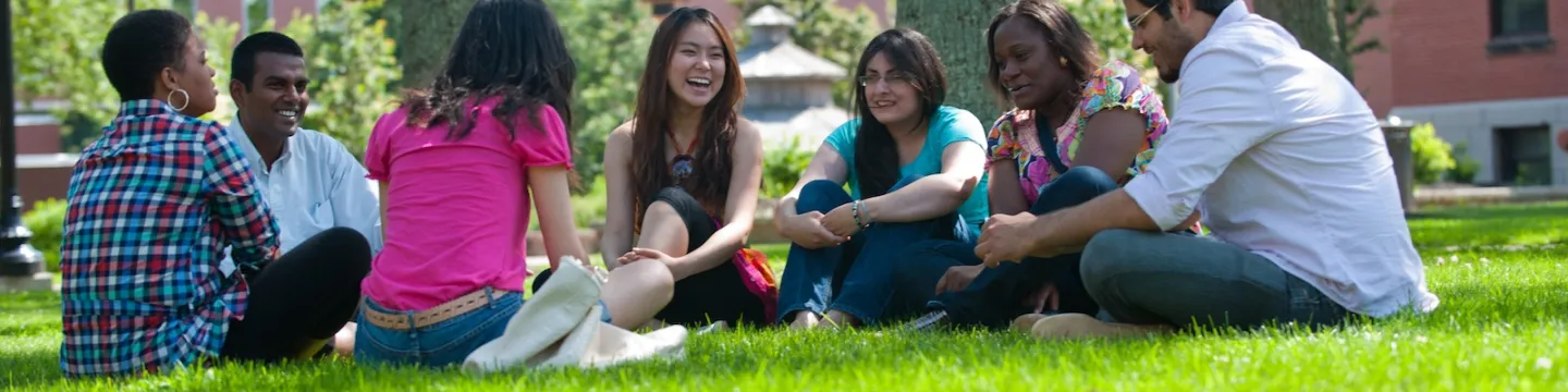 upei international students talking in the quad