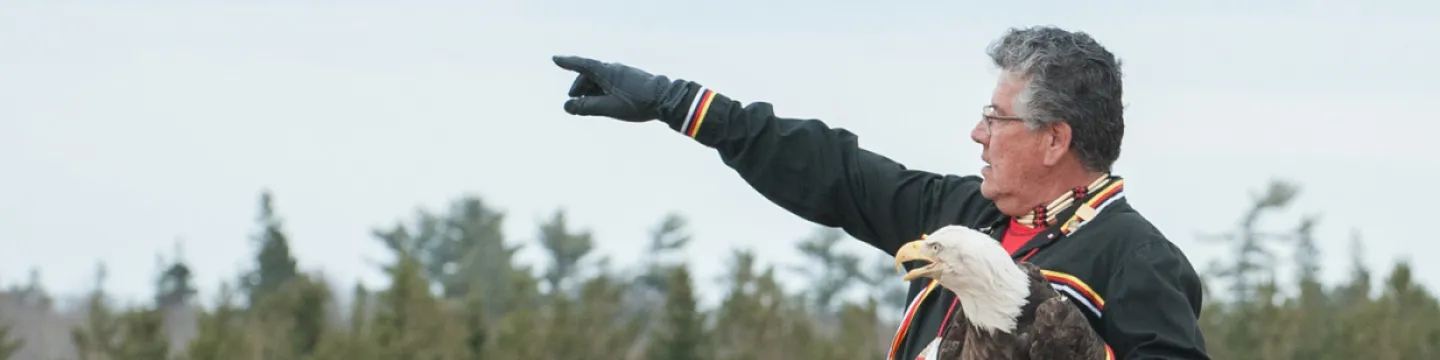 Eagle being released by Elder