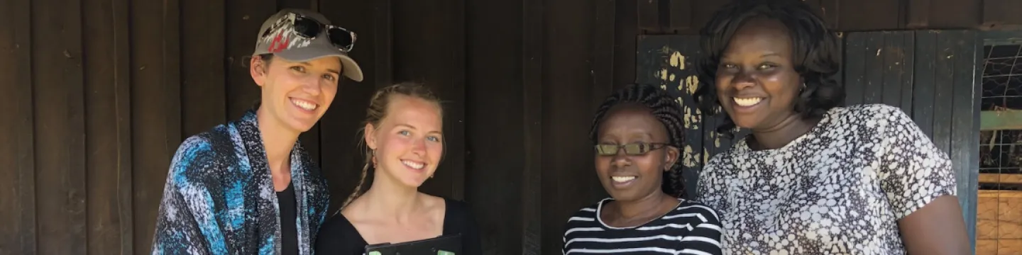 two UPEI foods and nutrition students and two women from Kenya