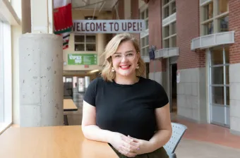 upei student alex macdonald in the w. a. murphy student centre