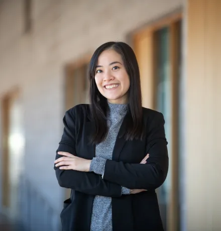 a UPEI business student in McDougall Hall