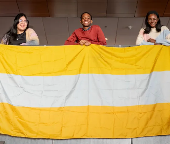 Students with flag